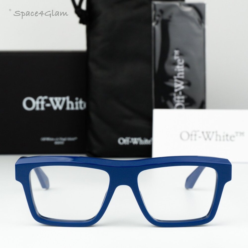 Off-White Men Eyeglasses Blue Square OERJ07H STYLE 7H 4500 NEW AUTHENTIC